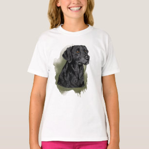Camiseta Pintura em Aquarela do Labrador Retriever Preto