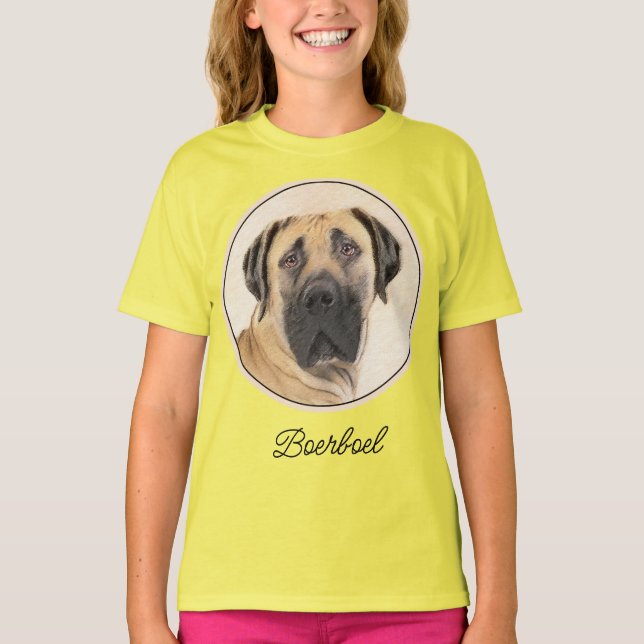 Camiseta Pintura em Boerboel - T-Shirt Original Cute (Frente)