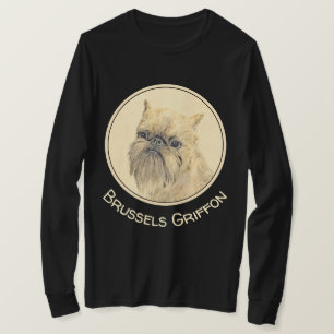 Camiseta Pintura em Bruxelas Griffon - Arte original de cãe