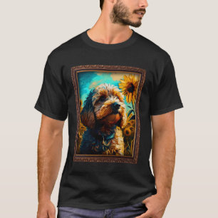 Camiseta Pintura em Cockapol Flor de Girassol Mamãe Flora