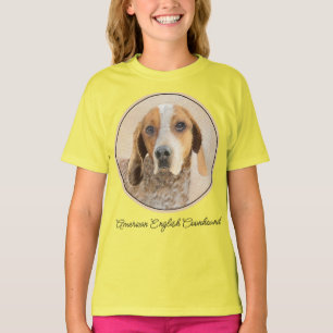 Camiseta Pintura em Coonhound Inglês Americano - Dog Art T-
