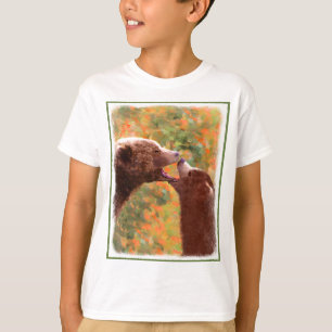 Camiseta Pintura em Cubo e Mãe de Urso Grizzly - Arte da Vi