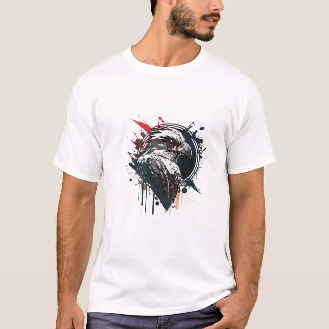 Camiseta Pintura em grafite - pintura criativa de pássaro (Frente)