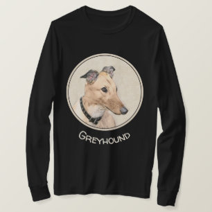 Camiseta Pintura em Greyhound - Arte em Cachorro Original