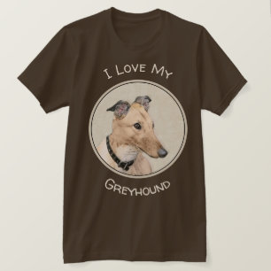 Camiseta Pintura em Greyhound - Arte em Cachorro Original