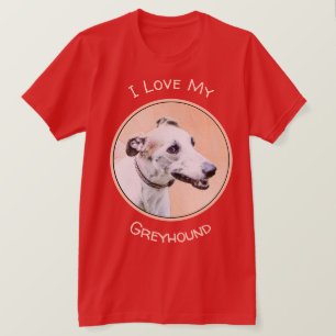 Camiseta Pintura em Greyhound - Arte em Cachorro Original