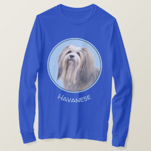 Camiseta Pintura em Havanês (Prata) - Arte Canina Original