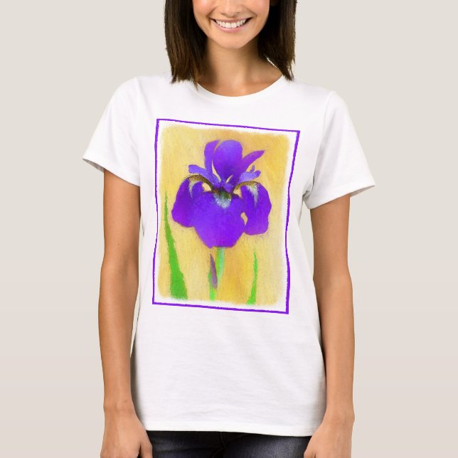 Camiseta Pintura em Íris com pérola - Cão original branco A (Frente)