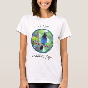 Camiseta Pintura em Jay de Steller - Arte original sobre pá
