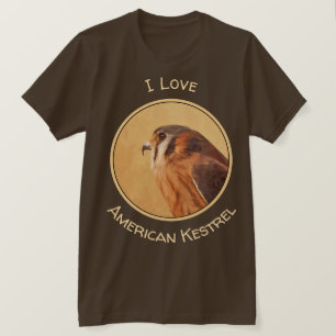 Camiseta Pintura em Kestrel Americano - Arte de Pássaro Or