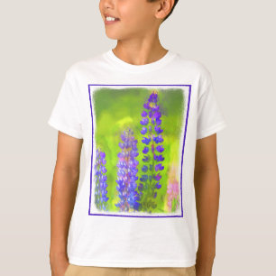 Camiseta Pintura em Lupine - Arte Flor Original