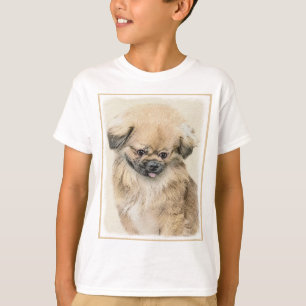 Camiseta Pintura em Pekingese - Arte de Cachorro Original