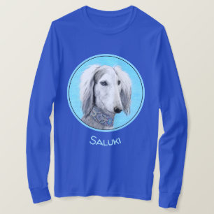 Camiseta Pintura em Saluki (Prata) - Arte Cão Original Bon