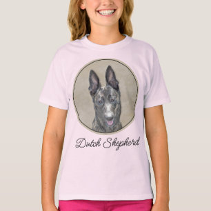 Camiseta Pintura em Shepherd Holandês - Arte em Cachorro Or