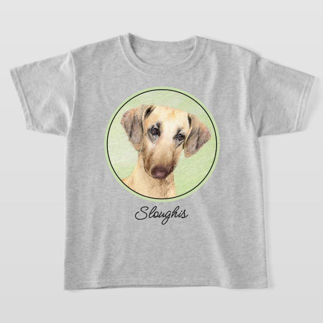 Camiseta Pintura em Sloughis - Arte Cachorra Original (Postura )