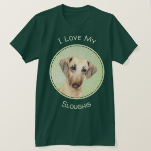Camiseta Pintura em Sloughis - Arte Cão Original Bonita