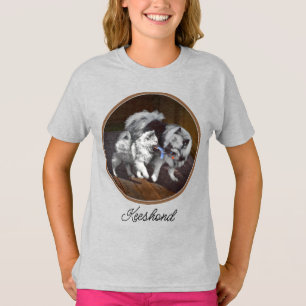 Camiseta Pintura em tempo de reprodução de Keeshond - Arte 
