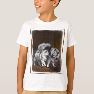 Camiseta Pintura em tempo de reprodução de Keeshond - Arte 