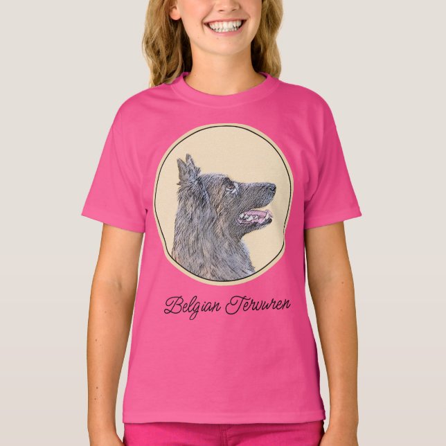 Camiseta Pintura em Tervuren Belga - Arte Cachorra Original (Frente)