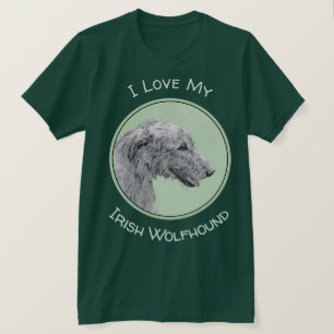 Camiseta Pintura em Wolfhound Irlandês - Arte Cão Origina
