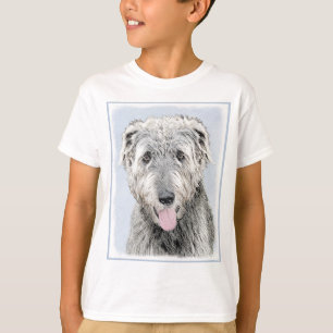 Camiseta Pintura em Wolfhound Irlandês - Arte em Cachorro O
