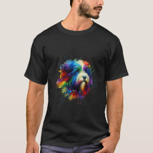 Camiseta Pintura Espalhada Cão de Pastor da Planície Polonê