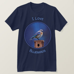 Camiseta Pintura (fêmea) do Bluebird - arte original do