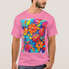 Camiseta Pintura Floral Alegre