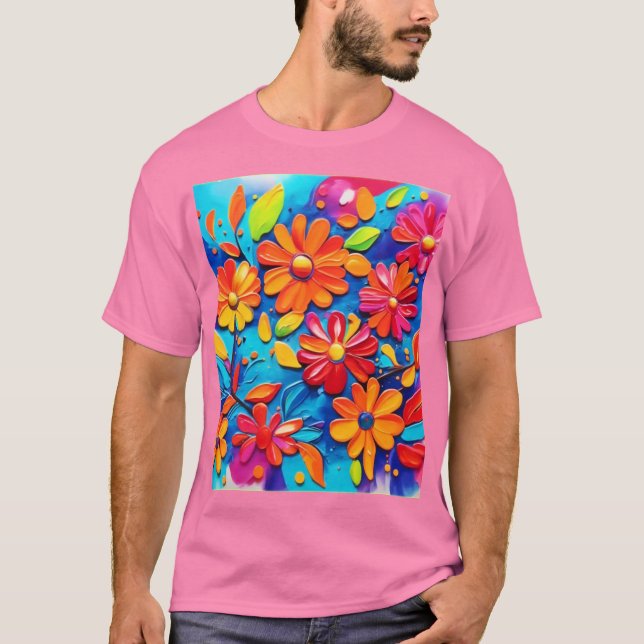 Camiseta Pintura Floral Alegre (Frente)
