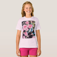 Pintura Floral de Flores de Aquarela Rosa