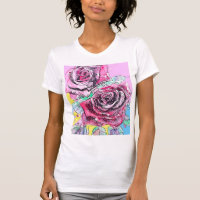 Pintura Floral de Flores Rosadas Aquarela Rosa Ver