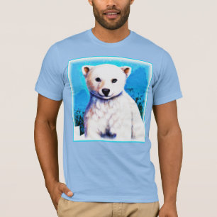 Camiseta Pintura impressionante de um Cubo de Urso Polar. C