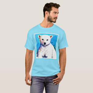 Camiseta Pintura impressionante de um Cubo de Urso Polar. C