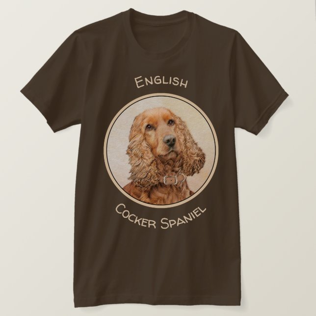 Camiseta Pintura Inglesa em Cocker Spaniel - Arte Original  (Frente do Design)