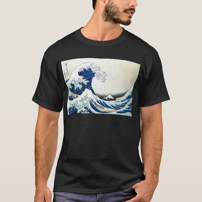 Camiseta "Pintura japonesa da grande onda" por Hokusai (Frente)