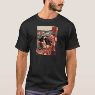 Camiseta Pintura japonesa do vintage - ator de Kabuki