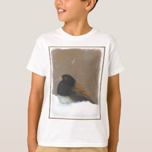 Camiseta Pintura Junco De Olhos Escuros - Arte De Pássaro O