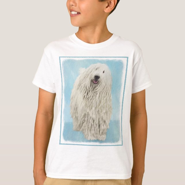Camiseta Pintura Komondor - Arte Cachorra Original (Frente)