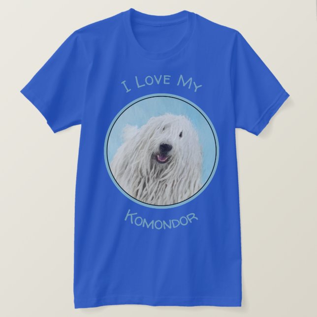 Camiseta Pintura Komondor - Arte Cachorra Original (Frente do Design)