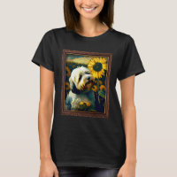 Pintura Lhasa Apso Girassol Flor Mamãe Mulheres Fl