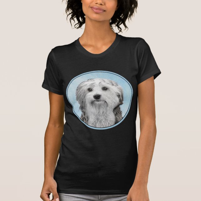 Camiseta Pintura Lowchen - Arte Original de Cachorro Fofa (Frente)