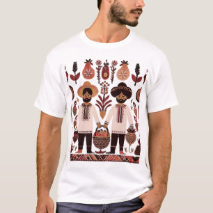 Camiseta pintura madhubani