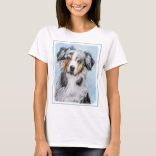 Camiseta Pintura Miniatura de Pastor Americano - Arte Canin