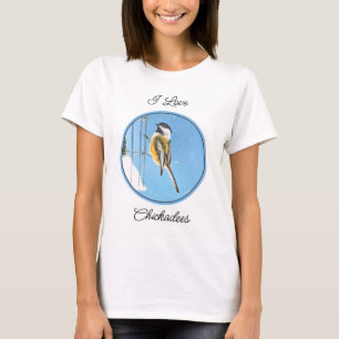 Camiseta Pintura no alimentador - Arte de pássaro original
