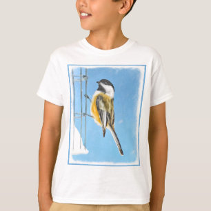 Camiseta Pintura no alimentador - Arte de pássaro original