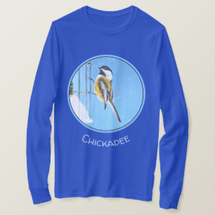 Camiseta Pintura no alimentador - Arte de pássaro original
