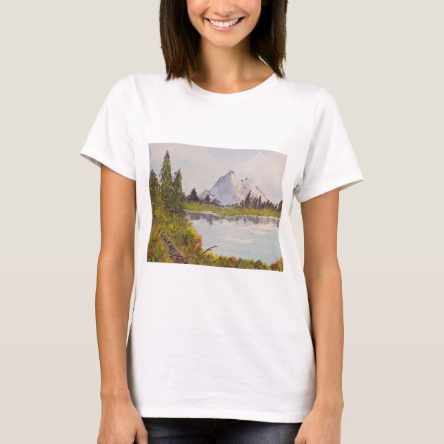 Camiseta Pintura no estilo Bob Ross #1 (Frente)