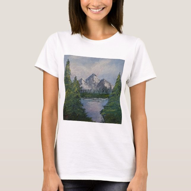Camiseta Pintura no estilo Bob Ross #2 (Frente)