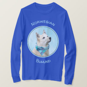 Camiseta Pintura Norueguesa De Buhund - Arte De Cachorro Or
