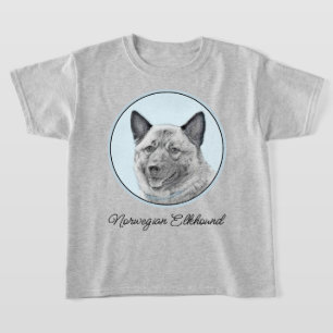 Camiseta Pintura Norueguesa de Elkhound - Arte Original de